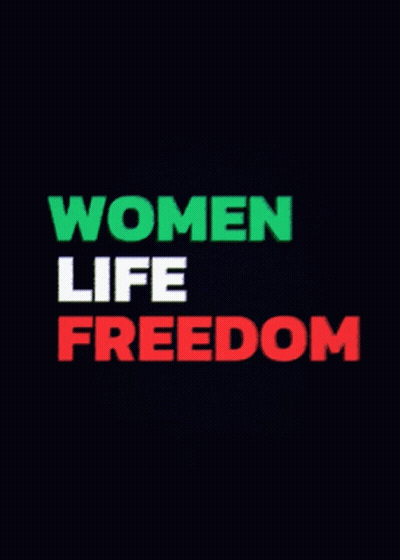 Women Life Freedom Poster Green White Red GIF