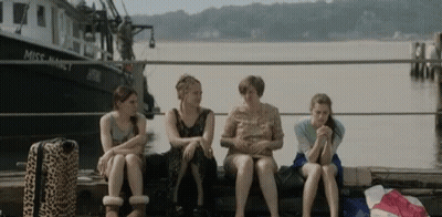 Women On Dock With Boat Saying Miss Marie GIF