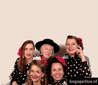Women Posing With Ole Background GIF