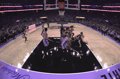 Women's Basketball Game In Stadium Saying Michelle GIF