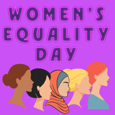 Women's Equality Day Poster With Women's Faces GIF