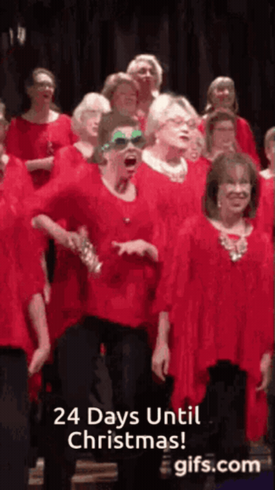 Women Singing In Choir 24 Days Until Christmas GIF
