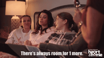 Women Sitting On Bed There's Always Room For 1 More GIF