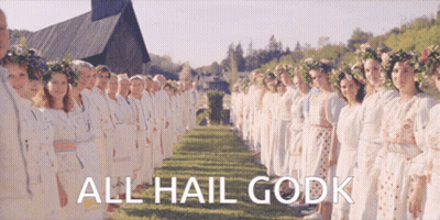 Women Standing In Line All Hail Godk GIF