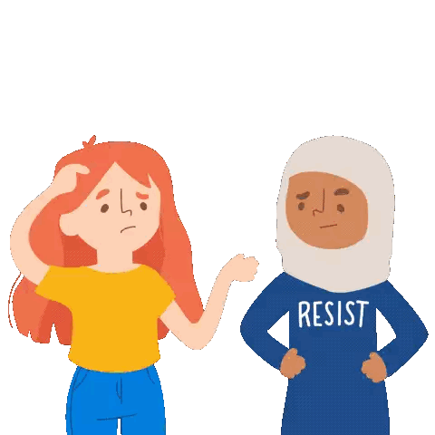 Women Standing Next To Each Other Sticker