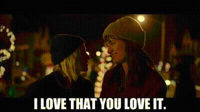 Women Standing Next To Each Other Saying I Love That You Love It GIF