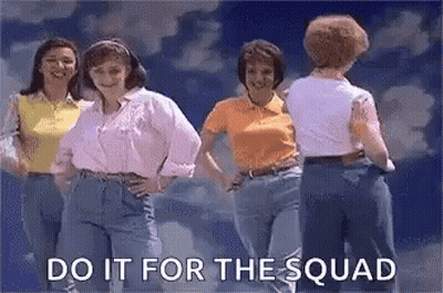 Women Standing Together Saying Do It For The Squad GIF