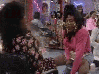 Women Talking In Hair Salon GIF
