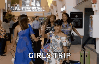 Women Walking Hallway Girls Trip GIF