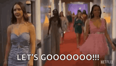 Women Walking Red Carpet Saying Let's Gooooo GIF