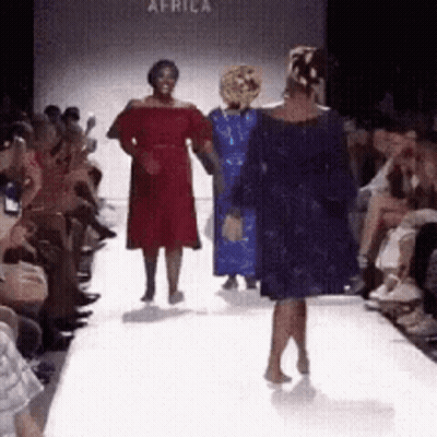 Women Walking Runway At Africa Fashion Show GIF