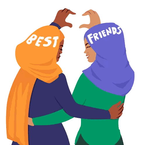 Women Wearing Hijabs Best Friends Sticker