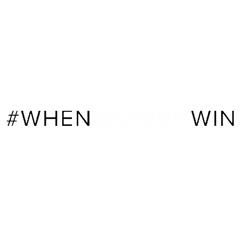 Women Win Logo Purple Black Sticker