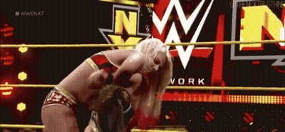 Women Wrestling In Ring With WWE Logo GIF
