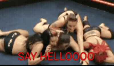 Women Wrestling Say Hellooo GIF