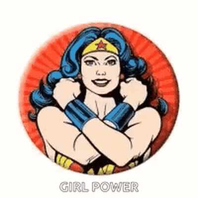 Wonder Woman Arms Crossed Saying Girl Power GIF