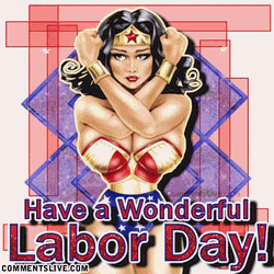 Wonder Woman Good Morning Happy Labor Day  GIF