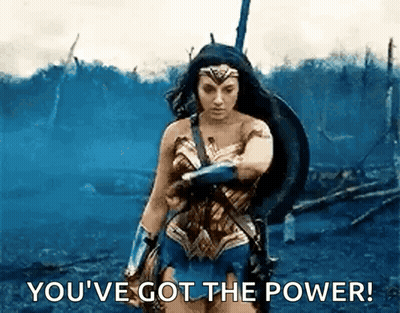 Wonder Woman Holding Sword And Shield GIF