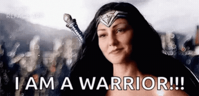 Wonder Woman Holding Sword Saying I Am A Warrior GIF