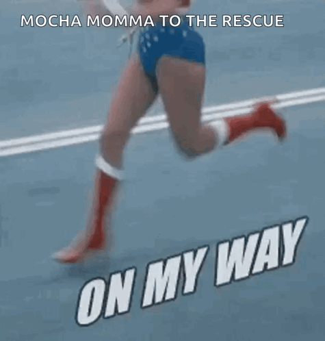 Wonder Woman Running Mocha Momma Rescue GIF