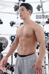 Wonho Flexing His Abs Kpop GIF