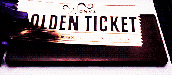 Wonka Chocolate Golden Ticket Animation GIF