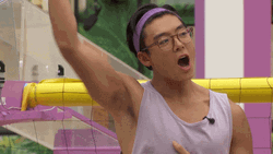 Woo Excited Asian In Big Brother Show GIF