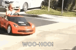 Woo Hoo Girl Drifting Toy Car GIF