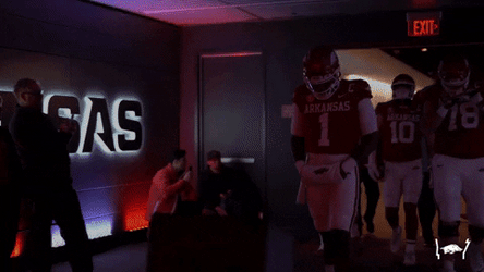 Woo Pig Arkansas Razorbacks  Players Arena Entrance GIF