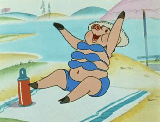 Woo Pig Cartoon Swine Celebrating GIF