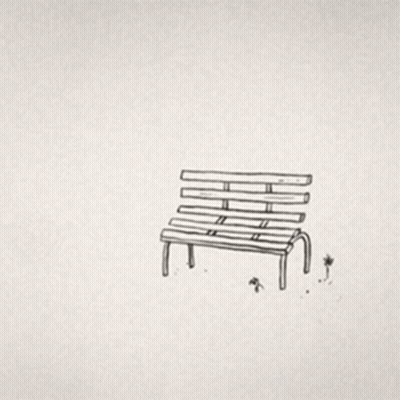 Wooden Bench With Flowers GIF