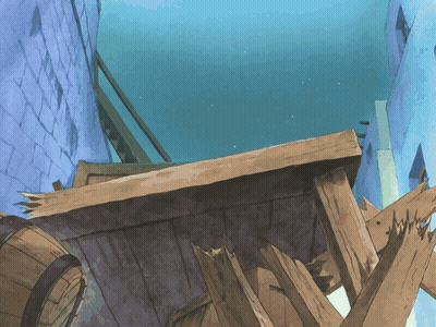 Wooden Box On Staircase GIF