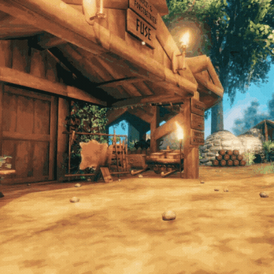 Wooden Building With Sign Saying Fuse GIF