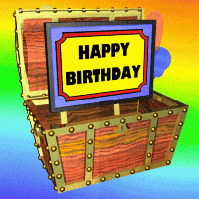 Wooden Chest With Happy Birthday Sign GIF