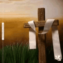 Wooden Cross He Has Risen GIF