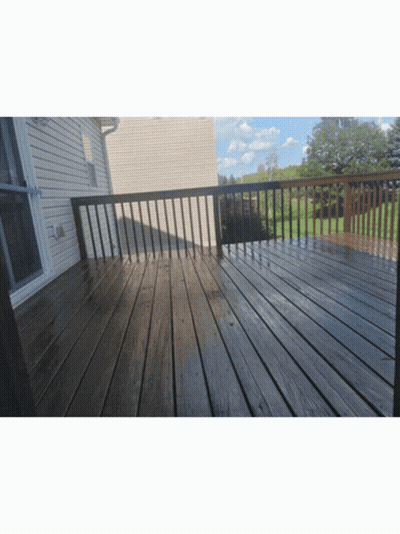 Wooden Deck With Railing And White House GIF