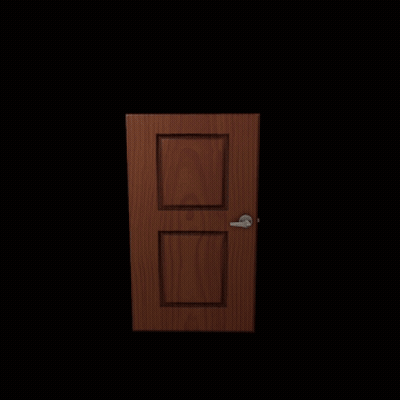 Wooden Door With White Handle Open GIF