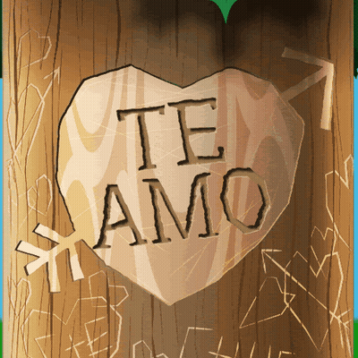 Wooden Heart Saying Te Amo GIF