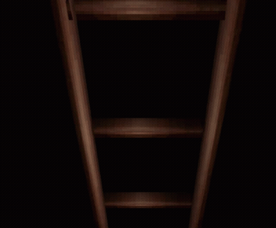 Wooden Ladder In Dark Room GIF