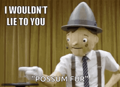 Wooden Puppet Saying I Wouldn't Lie GIF