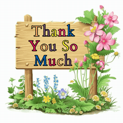 Wooden Sign Saying Thank You So Much GIF