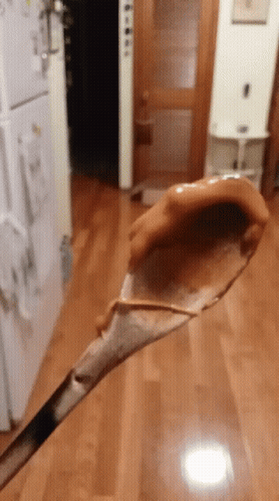 Wooden Spoon With Peanut Butter GIF