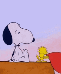 Woodstock Giving Love To Snoopy Valentines Day GIF