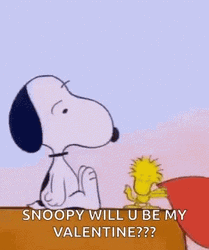 Woodstock Snoopy Will You Be My Valentine GIF