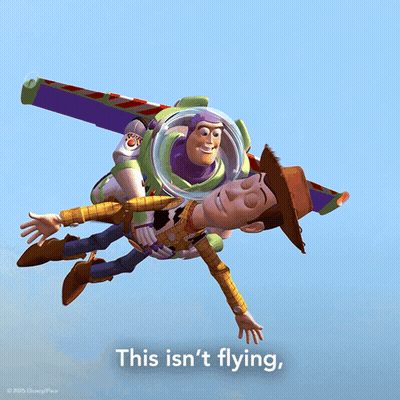 Woody And Buzz Lightyear Flying GIF