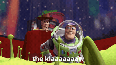 Woody And Buzz Lightyear From Toy Story Are Looking At Something In Space GIF