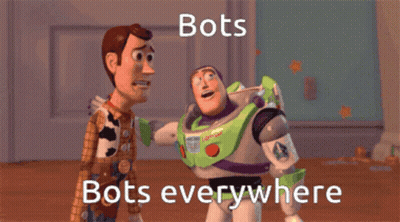 Woody And Buzz Lightyear From Toy Story Are Looking Up At Something GIF