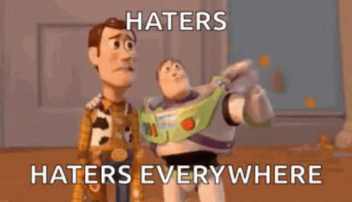 Woody And Buzz Lightyear From Toy Story Are Standing Next To Each Other And Talking . GIF