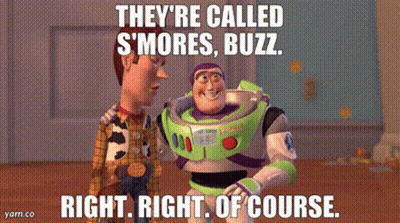 Woody And Buzz Lightyear From Toy Story Are Standing Next To Each Other And Talking . GIF