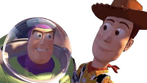 Woody And Buzz Smiling For Camera Sticker